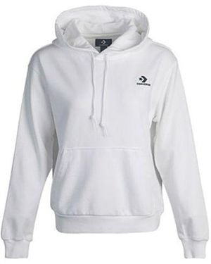 Converse (Wmns) Small Logo Long-Sleeve Hooded Jumper - Grey