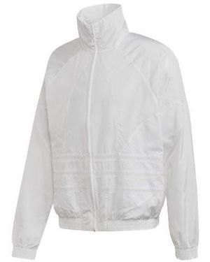 adidas Originals Bg Trefoil Tt Solid Color Large Logo Athleisure Casual Sports Jacket - Gray