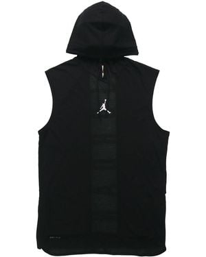 Nike Air Dri-Fit Back Alphabet Printing Hooded Vest - Black
