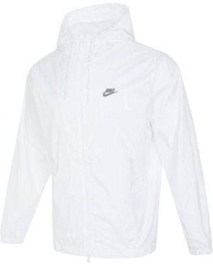 Nike Club Woven Hooded Jacket - White