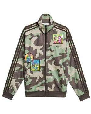 adidas Originals X Jeremy Scott Crossover Side Camouflage Sports Jacket - Green
