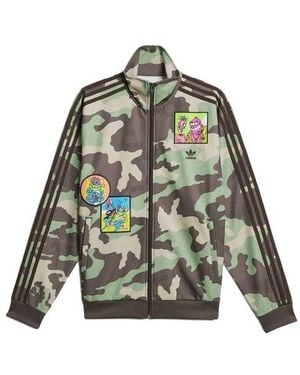 adidas Originals X Jeremy Scott Crossover Side Camouflage Sports Jacket - Green