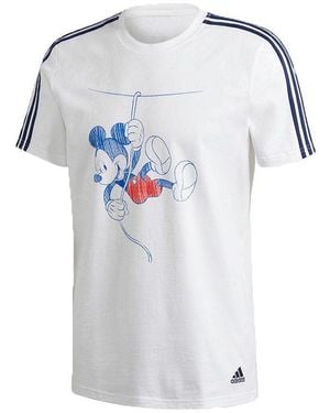 adidas X Disney Mickey Crossover Climbing Tee 2 Cartoon Pattern Printing Round Neck Short Sleeve - White