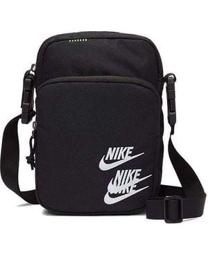 Nike Heritage Embroidered Triple Logo Shoulder Bag - Black