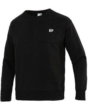 PUMA Pocket Small Label Sports Knit Round Neck Pullover - Black