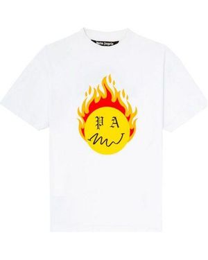 Palm Angels Burning Head Short-Sleeve T-Shirt - Yellow