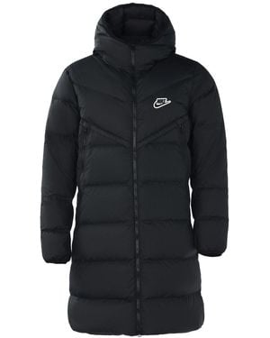 Nike Sportswear Down-Fill Windrunner Stay Warm Windproof Mid-Length Hooded Down Jacket - Black