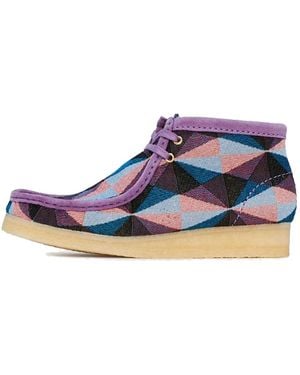 Clarks (Wmns) Wallabee Boots Combination' - Blue