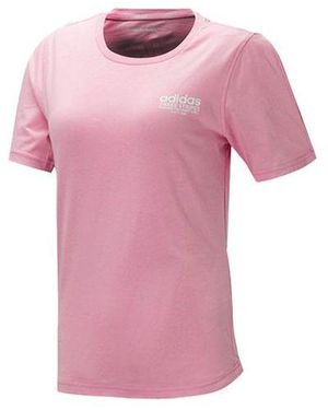 adidas (Wmns) Neo Casual Sports Training Round Neck Short Sleeve - Pink