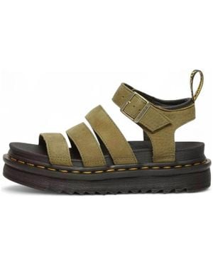 Dr. Martens (Wmns) Blaire Tumbled Nubuck Sandals 'Muted' - Green