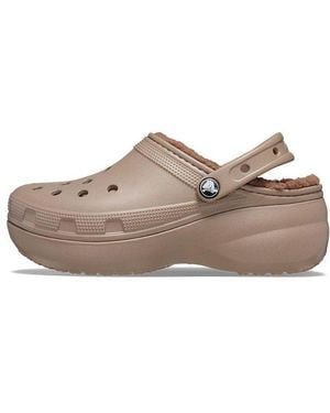 Crocs™ (Wmns) Classic Platform Lined Clogs 'Mushroom' - Brown