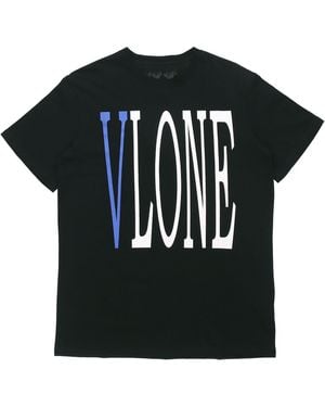 Vlone(GOAT) Large Logo Round Neck Short Sleeve T-Shirt - Black
