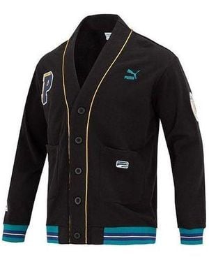 PUMA Team Badge V-Neck Jacket - Black