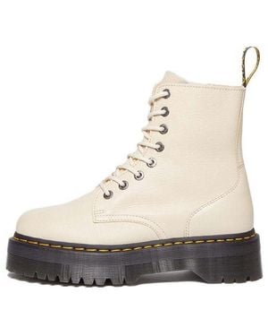 Dr. Martens Jadon Iii Pisa Leather Platform Boots 'Parchment' - Natural