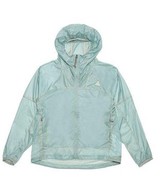 Nike Acg Cinder Cone Pattern Splicing Solid Colour Zipper Hooded Jacket - Blue