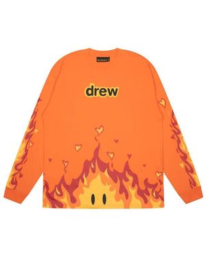 Drew House Fire Long Sleeve T-Shirt - Orange