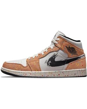 Nike 1 Mid Se 'Brushstroke Paint Splatter' - Brown