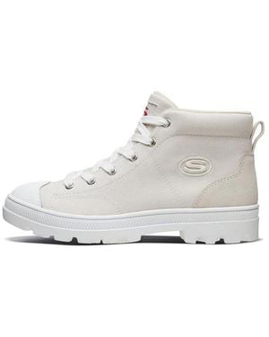 Skechers (Wmns) Roadies High-Top Canvas Shoes - White