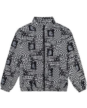Vans Ss22 Grid Full Print Jacket Couple Style - Black