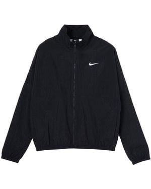 Nike Stand Collar Logo Print Jacket - Blue