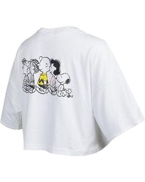 PUMA (Wmns) X Peanuts Embroidery Logo Crewneck Short Loose Short Sleeve - White