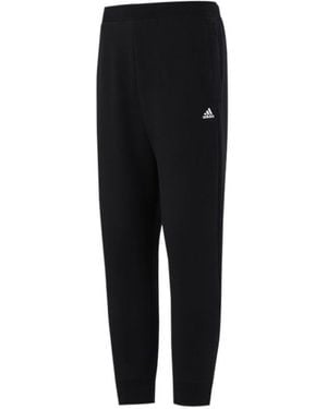 adidas Solid Colour Small Logo Sports Stylish Long Pants/Trousers - Black