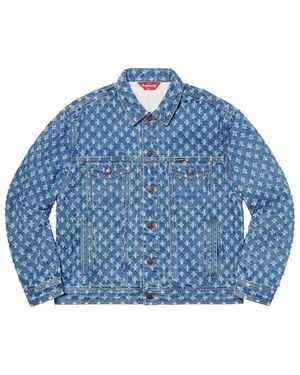 Supreme Hole Punch Denim Trucker Jacket - Blue