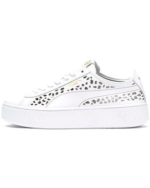 PUMA (Wmns) Vikky Stacked Laser Cut Softfoam Sneakers - White