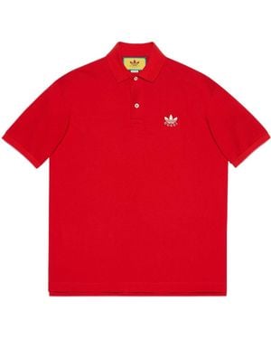 Gucci X Adidas Cotton Piquet Polo - Red