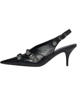 Balenciaga (Wmns) Cagole Slingback 70Mm Court Shoes - Black