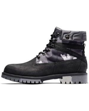 Timberland Heritage Ek+ 6 Inch Waterproof Wide-Fit Boot Camouflage' - Black
