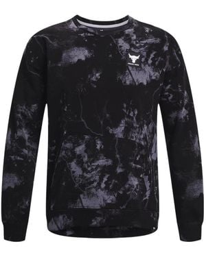 Under Armour Project Rock Rival Fleece Disrupt Printed Crew Sweatshirt '' - Black