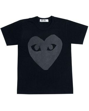 COMME DES GARÇONS PLAY Heart Shape Printing Short Sleeve Tee - Black