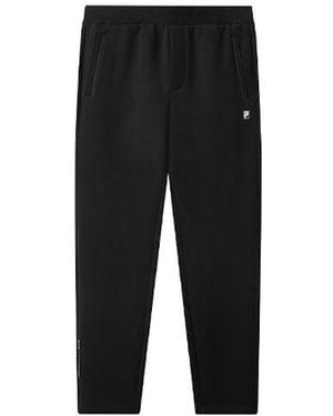 Fila Logo Printed Straight Padded Sports Pants - Black