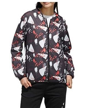 adidas (Wmns) Neo Printing Hooded Jacket - Black