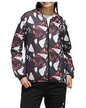 adidas (Wmns) Neo Printing Hooded Jacket - Black