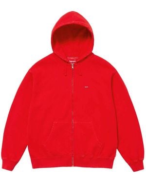 Supreme Overdyed Small Box Zip Up Hooded Sweatshirt - Red