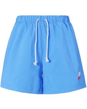 Nike Sportswear Solid Colour Logo Micro Mark Waterproof Woven Sports Shorts - Blue