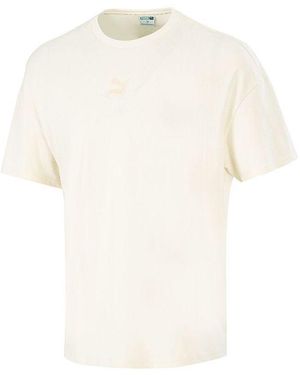 PUMA Sport Running Trainingwork Outfast Dringbreathable Fabric Round Neckshort Sleeve - White