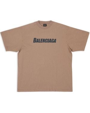 Balenciaga Caps T-Shirt Boxy Fit - Natural
