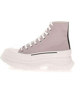 McQueen Canvas Tread Slick High Top Trainers - Grey