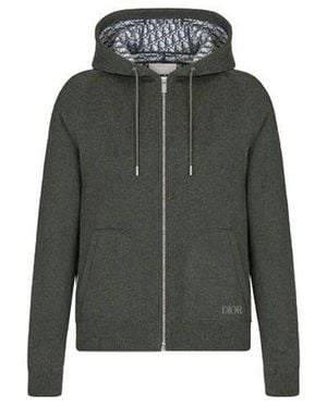 Dior Ss22 Cashmere Blend Knit Material Hooded Sports - Green