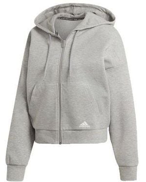 adidas (Wmns) Mh 3S Dk Hd Sports Hooded Jacket - Gray