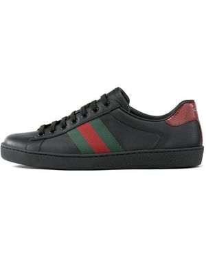 Gucci Ace Leather Trainer - Black