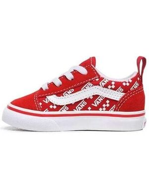 Vans Logo Repeat Elastic Lace Old Skool - Red