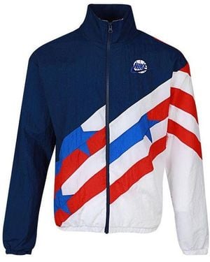 Nike As Nk Throwback Jkt Jacket Wvn Void - Blue