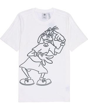 adidas Originals X Isney Crossover Cartoon Printing Casual Breathable Stripe Pattern Sports Short Sleeve - White