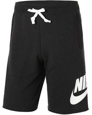 Nike Lacing Breathable Logo Sports Shorts - Black