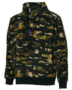 Converse Polar Fleece Archive Camo Funnel Top Sweatshirt 'Camo' - Green