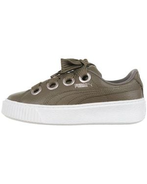PUMA (Wmns) Platform Kiss Leisure Board Shoes - Brown